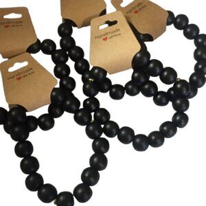 Black Wooden Beads Bracelets